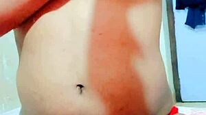 Rubbing Limp Little Clitty and Pissing in Solo Tease with Panties and Thong Aside