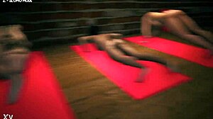 Unexpected twists in girls' gym workout session caught on camera