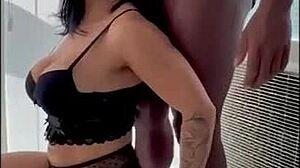 brazilian latina milf takes big cock in her huge tits ass