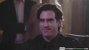 i can't believe stepfather and stepmother are devouring their stepson's girlfriend's juicy pussy, penetrating and licking her in family fantasy