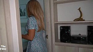 I feel so overwhelmed sharing the bed with my stepmother's milf friend, her big ass and natural tits pressing close in this homemade taboo roleplay as her son's friend.