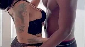 brazilian latina milf takes big cock in her huge tits ass