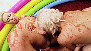 Lou Lou and Christine Love are horny blonde lesbians who get their pussies licked eagerly