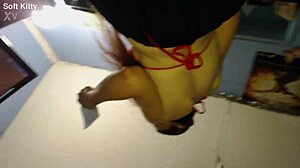 Brunette Babe In Skirt Shows Shaved Pussy Upskirt