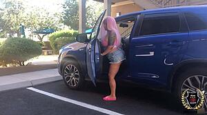 curvy barbi with pink hair gets cum from rome major