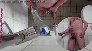 sexy european german pisses in shower with toe fetish details