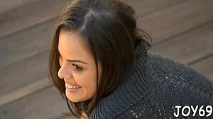 Young teen curiously fingers her tight wet pussy