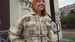 yo i picked up this busty russian redhead for public pounding