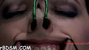 GAGGED and BOUNDED Babe NEEDS Wild CUNT Pleasuring in BDSM