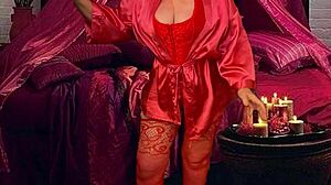 granny carmen contrasts lady in red with hot solo play and intense climaxes