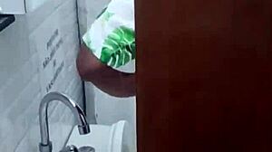 This hot brunette babe couldn't hold back and ended up fucking the black guy rough doggystyle in the club bathroom.