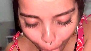 Debora Prado gives a deep sloppy blowjob beyond just jerking that monster cock 😈