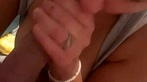 Betty explores deepthroat techniques with impressive skill and focus on her boobs and tits