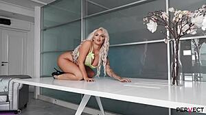 Pervect Busty Blonde Louise Lee Gets Down And Dirty