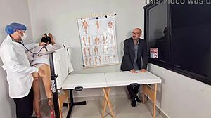 Blindfolded Wife Gets Cum Covered in Hospital Massage with Huge Cock from Uniform Guy in Cuckold Humiliation Fuck