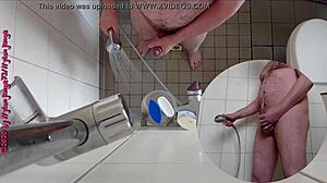 sexy european german pisses in shower with toe fetish details