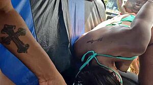 😏 Took my hot latina blonde friends to woods for creampie orgy! 🔥💦