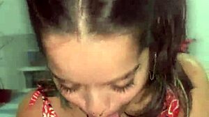 Debora Prado gives a deep sloppy blowjob beyond just jerking that monster cock 😈