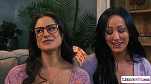 Teen Stepdaughter Feels Intense Passion In Lesbian Gang With Stepmom And Milf Bffs