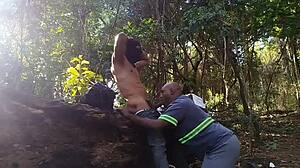 Peguei um fortão pai de familia no mato e macetei with brazilian black pornstar bodybuilder in uniform