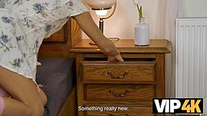 shaved teen rides old man's cock cowgirl style seduction