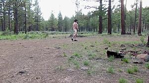 simscristian05 naked at campground entrance in sheer see-through outfit for public flashing exhibition