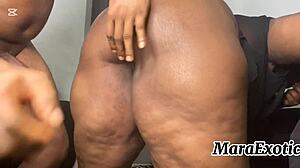 omg 😍 thick thighs ebony milf mara exotic teases with masturbation and blowjob vibes