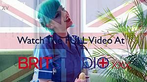 i feel so kinky as blue haired alternative nurse handling your cock in pantyhose uniform