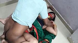 Hot Indian desi bhabhi gets seduced and fucked passionately while wearing her sexy pink silky saree in intimate encounter