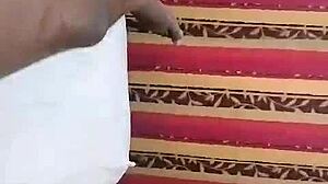 REXTIPY AND MELINA! OILED SKINNY BLACK BABE WITH BIG TITS AND SMALL WAIST IN ACTION