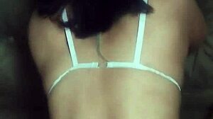 Skinny Short-Haired Brazilian Flashes Lingerie And Takes Cum From Moreno