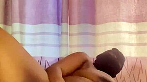 ebony whore masturbates with huge dildo in solo session