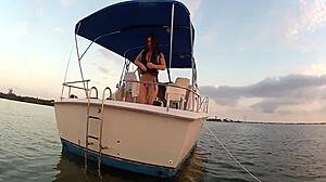 Flashing Tits and Boobs on Public Outdoor Boat