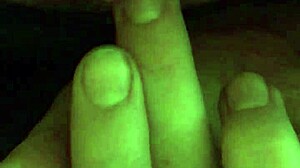 Amateur girlfriend experiences intense clenching during young shaved pussy squirting orgasm. She drips with excitement on the bed.