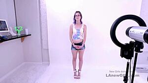 purple-haired dream gets fucked at modeling audition by daddy on sofa