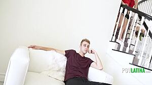 look alike stepsisters share boyfriend's cock in sneaky threesome pounding