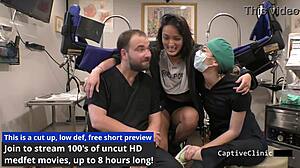 Channy Crossfire's backstage brunette blowjob ass spread and hairy pussy gaping