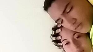 sexy couple fucks passionately on bed with wet intensity