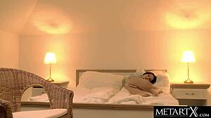 petite brunette model fingers pussy to squirting orgasm