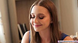 lesbian babe dates brunette cafe clerk for hairy pussy licking 69