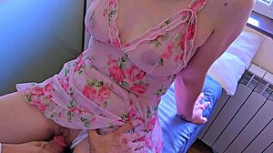 stepsis begs no penetration but wet pussy rub cums on dress