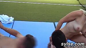 OMG! French Lesbian Teen Tries Strapon Outdoors for First Time!