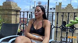 kim hot pushes limits again in rough outdoor public monster cock casting