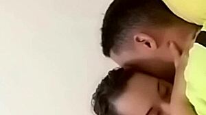 sexy couple fucks passionately on bed with wet intensity