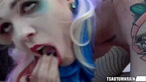 Leya falcon packs ts autumn rains ass with toys!