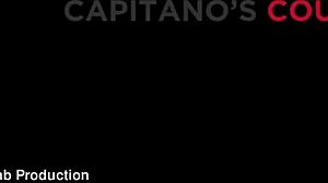 hot tattooed liz rainbow acrobatically fucked bent over doggystyle on red sofa