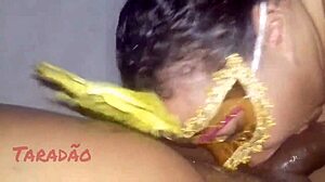 latina mature licks huge saggy tits in lingerie pov