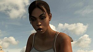 lara and sheva get their clothes ripped as dorky explorers