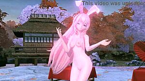 megurine luka goes full nude in red leaf mod