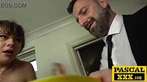 submissive french hairy pussy slut waits bent over for rough FACE FUCKING and ANAL TOYS